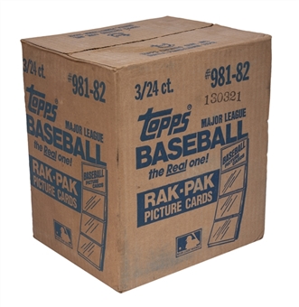 1982 Topps Baseball Unopened Rack Pack Case 24 Packs - 3 Boxes - Possible Cal Ripken Jr Rookie Cards